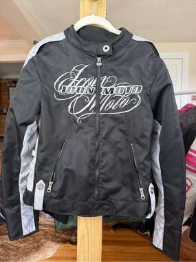 ICON Hella Women's Black Moto Textile Jacket, Medium